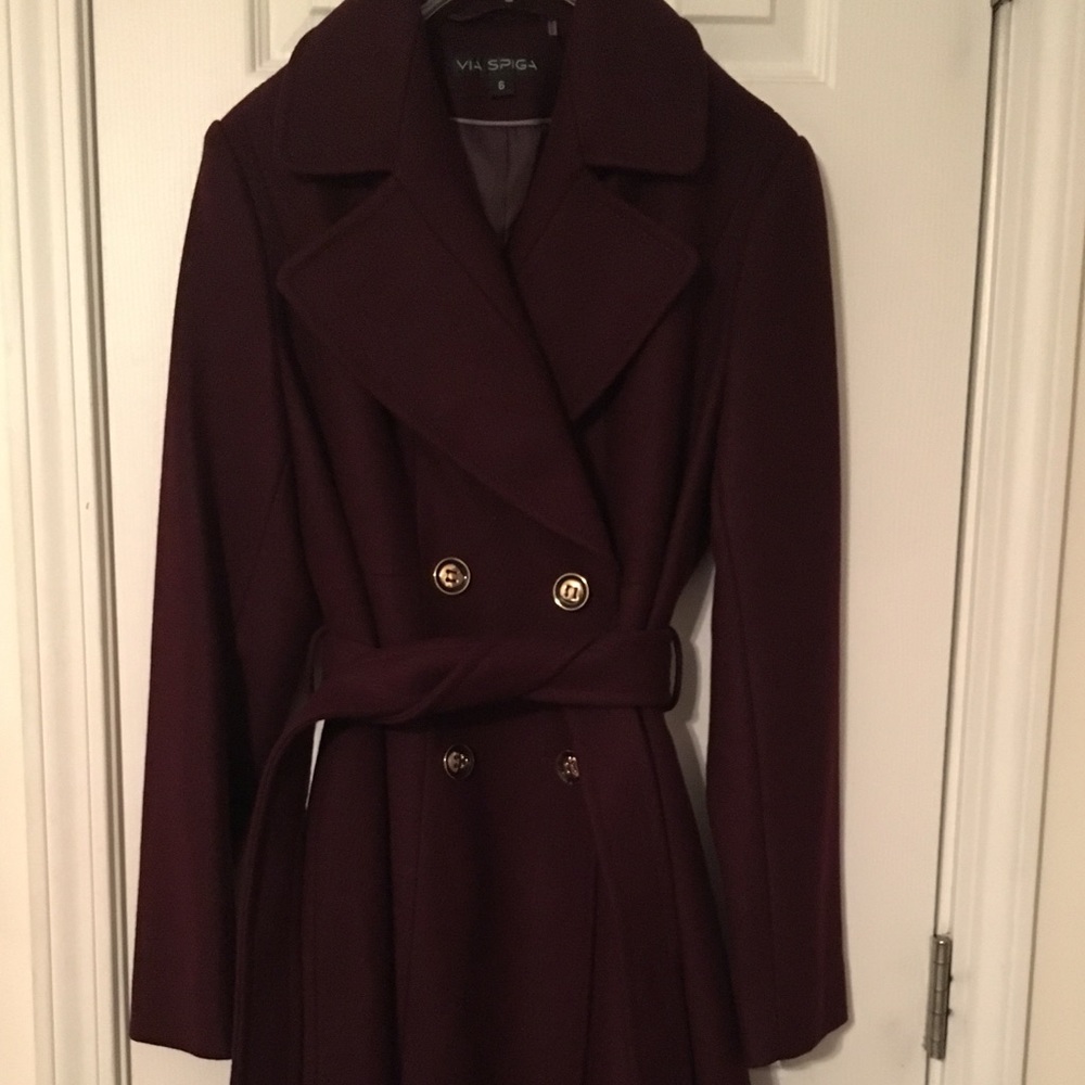 Via Spiga Wool Blend Pea Coat